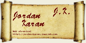 Jordan Karan vizit kartica